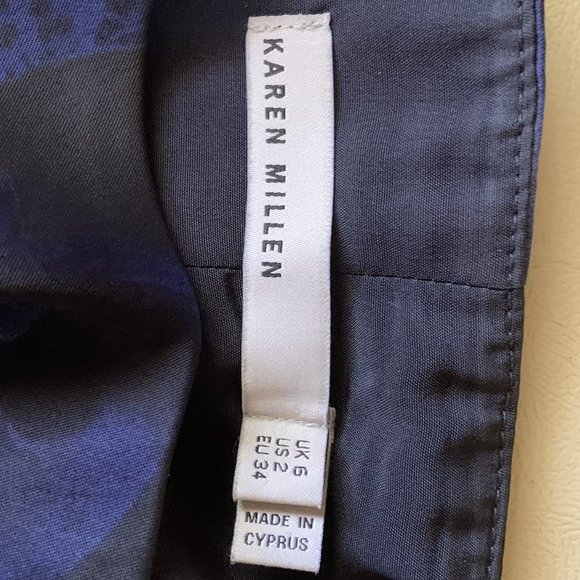 Karen Millen Black Floral One Shoulder Fitted Bodycon Dress Size 2 - Picture 4 of 4